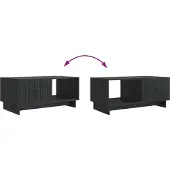vidaXL Salontafel Zwart 90 x 50 x 40 cm Bewerkt hout