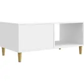 vidaXL Salontafel Hoogglans Wit 90 x 50 x 40 cm Bewerkt hout