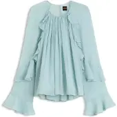BOSS Regular-fit blouse van lichte crêponne stof Maat 36
