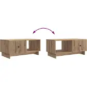 vidaXL Salontafel Artisanaal eiken 90 x 50 x 40 cm Bewerkt hout