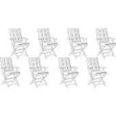 Beliani MAUI PREMIUM - Tuinkussen set 8 - Gebroken wit - Polyester