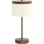 Light & Living Oplaadbare schemerlamp Diny walnoot look met wit