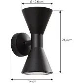 LUCANDE Buitenverlichting , Xalor, dimbare, Zwart, Balkon, Aluminium, Modern