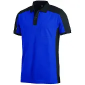 FHB Konrad Poloshirt tweekleurig Korenblauw-Zwart maat L heren