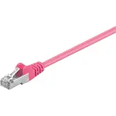 Goobay CAT 5e netwerkkabel, SF/UTP, magenta, 3 m, met koper beklede aluminium geleider (CCA)