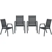 Garden Impressions Gala tuinstoelen set van 4 carbon black
