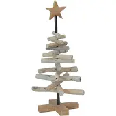Syfax Kerstboom met standaard Bruin 60 cm Massief teakhout
