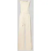 Jake*s Collection Jumpsuit van viscosemix met strikceintuur