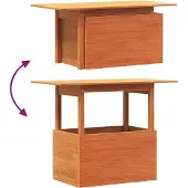 vidaXL Tuintafel 100x50x75 cm massief grenenhout wasbruin