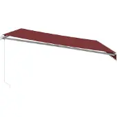 vidaXL Luifel handmatig uittrekbaar 450x300 cm bordeauxrood