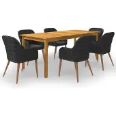 vidaXL 7-delige Tuinset zwart