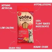 Soopa Dental Sticks met cranberry & zoete aardappel hondensnack Per 3