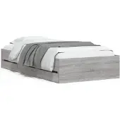 vidaXL Bedframe met lades bewerkt hout grijs sonoma eiken 90x200 cm