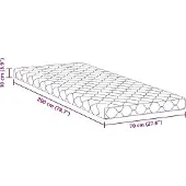 vidaXL Matras Wit 70 x 200 cm Jacquard stof