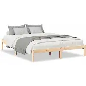 vidaXL Bedframe extra lang zonder matras massief grenenhout 140x210 cm