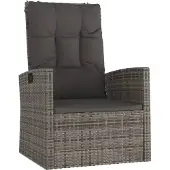 vidaXL 3-delige loungeset voor de tuin met kussens, grijs, polyrotan