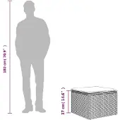 vidaXL Tuinkruk met kussen 55x55x37 cm poly rattan grijs
