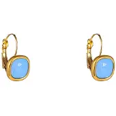 Go Dutch Label Oorhangers Small Square Stone Blue