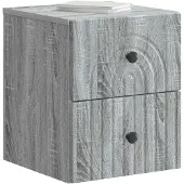 vidaXL Muurbevestigde Nachttafel Grijs sonoma 33 x 34,5 x 40 cm