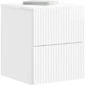 vidaXL Muurbevestigde Nachttafel Hoogglans Wit 33 x 34,5 x 40 cm