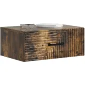 vidaXL Muurbevestigde Nachttafel Gerookt eiken 49 x 34,5 x 20 cm