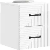 vidaXL Muurbevestigde Nachttafel Hoogglans Wit 34,5 x 33 x 40 cm