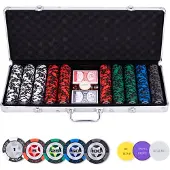 Engelhart Pokerset in zilveren koffer, low stake 500 chips (14 gram) -