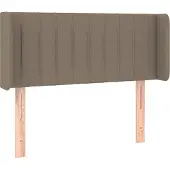 vidaXL Hoofdbord met randen 183x16x118/128 cm stof taupe