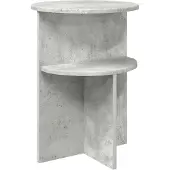 vidaXL Bijzettafel met opslag Betongrijs Ø 39,5 x 55 cm Bewerkt hout
