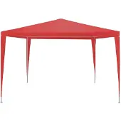 vidaXL - Partytent - Rood - 300 - x - 300 - x - 255 - cm - PE - en - staal