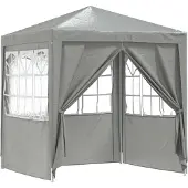 vidaXL Partytent 200 x 200 x 240 cm, lichtgrijs, PE en staal