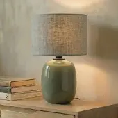 TK Lighting Tafellamp Melody, groen, Woon-/ Eetkamer, Textiel / Stof / Zijde, Tafellamp
