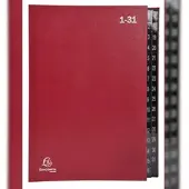 Exacompta 6x Sorteermap Ordonator - 32 indelingen - genummerde tabs van 1 - 31 - Rood - 57035E