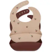 Konges Sløjd Slabbetje Silicone Cherry/Mocca 2-pack