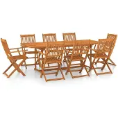 vidaXL 9-delige Tuinset 220x90x75 cm massief acaciahout