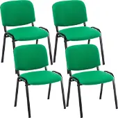 CLP Ken Set van 4 bezoekersstoelen - Stof groen