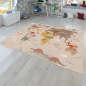 TT Home Kinderkamertapijt, jongenskamertapijt, meisjeskamertapijt, antislip dinosaurussen, aarde