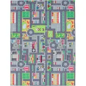 TT Home Kinderkamertapijt tapijt jongen meisje kinderkamertapijt baby antislip straat grau 100 x 200 cm Rechthoek