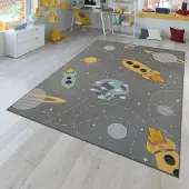 TT Home Kinderkamertapijt tapijt kinderkamertapijt antislip planeten sterren raketten
