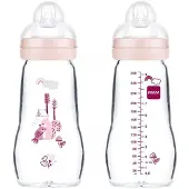 Mam Feel Good Zuigfles Glass Matt Girl 0 Maanden+ 260 ml Flesjes