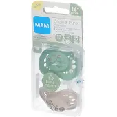 Mam Original Pure Siliconen Fopspeen Groen - Ecru vanaf 16 Maanden 2 St Speen