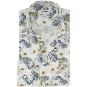 Olymp Mouwlengte 7 casual overhemd body fit blauw geprint