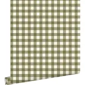 ESTAhome behang geblokt motief donkergroen - 0.53 x 10.05 m - 132128