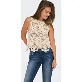 ONLY Gebreide top 'ONL30 LEILANI' crème