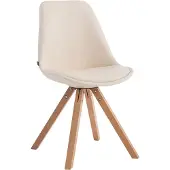 CLP Laval Bezoekersstoel - Vierkant - Kunstleer natura creme