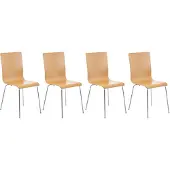 CLP Pepe Set van 4 wachtkamerstoelen natura