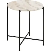 AC Design Avila Ronde Bijzettafel Witte Guangxi Gepolijst Marmer