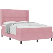 vidaXL Boxspring bed met hoofdeinde Roze 200 x 160 cm Fluweel