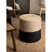 Home Collection Vloerkleed Pouf Looma Rechthoekig - Natuur Goud Zwart