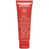 Apivita Bee Sun Safe gezichtscrème, SPF50, 50 ml, voor een stralende huid en bescherming tegen onzuiverheden en rimpels